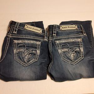 Rock Revival Women's Embellished Luiza Bootcut Jeans Size 27 (2 pairs)